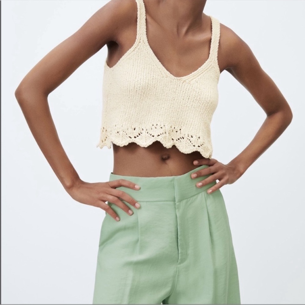 Zara High Waist Wide Leg Trousers Sea Green - Picture 8 of 12